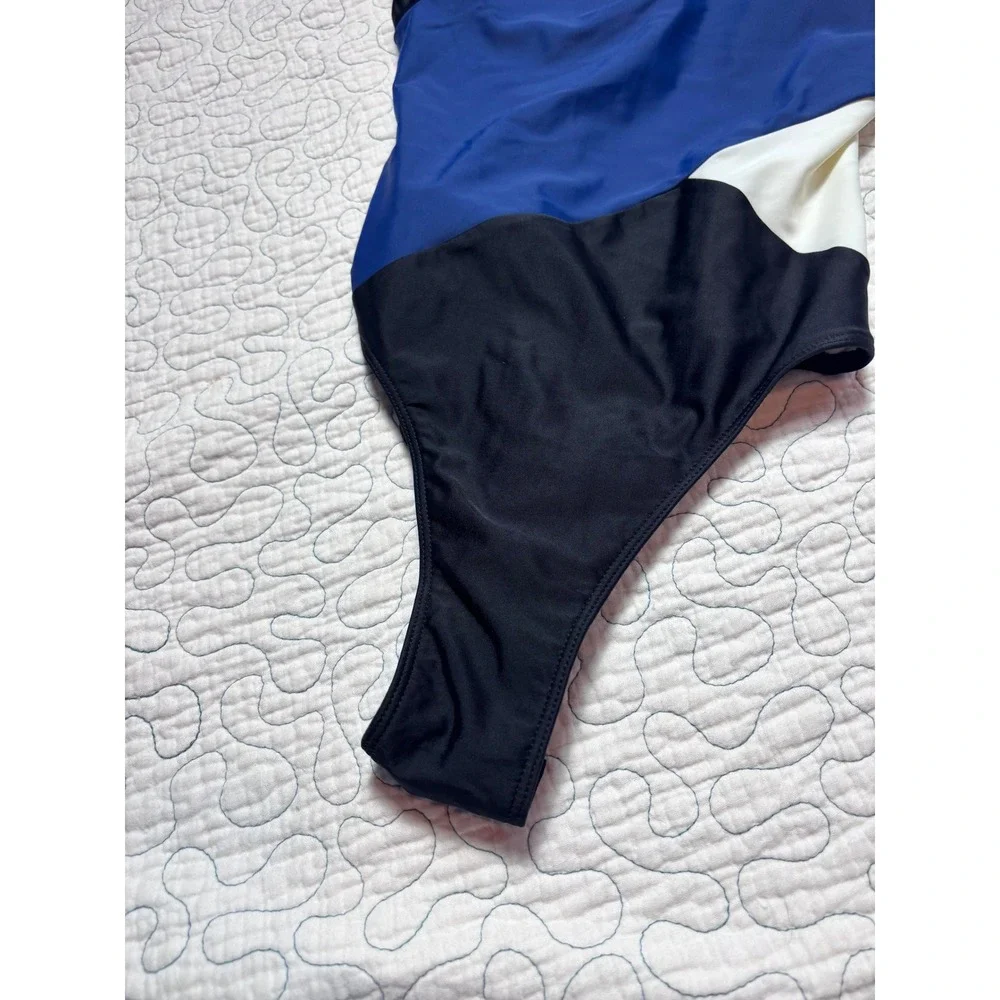 Summersalt Marina One Piece Swimsuit Colorblock Navy Black White Size 4
